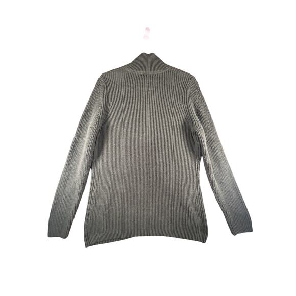 LL Bean, Women's Thick Knit Full Zip Cardigan Sweater. Sage Green, Size: Large - Picture 2 of 8